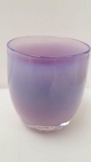 Glassybaby " Sister " Hand - Blown Art Glass Candle Holder,  3.  5 " Purple
