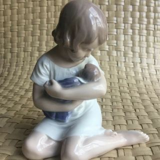 Royal Copenhagen Girl With Doll Porcelain Figurine 1938