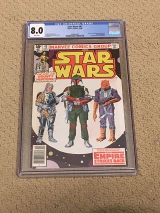 Star Wars 42 Cgc 8.  0 With Rare White Pages (1st App Boba Fett) Cgc 001