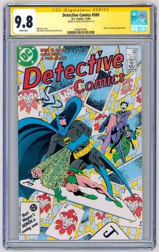 Cgc Ss 9.  8 Signed Alan Davis Art Detective Comics 569 Batman Joker Catwoman