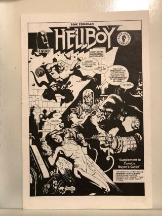 Hellboy Comic Buyers Guide Supplement Legend/dark Horse 1994 Very Rare
