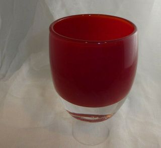 Glassybaby Votives Red Hand Blown Glass Candle Holder Home Decor
