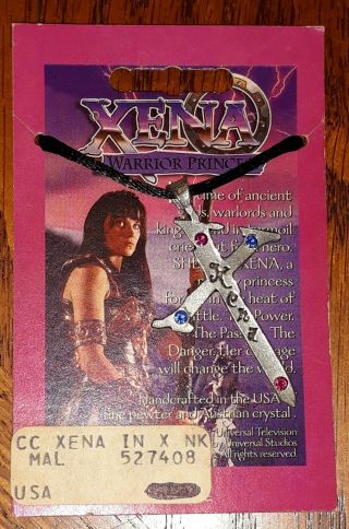 Xena Warrior Princess X Sword Gems Necklace Comstock Creation Entertainment