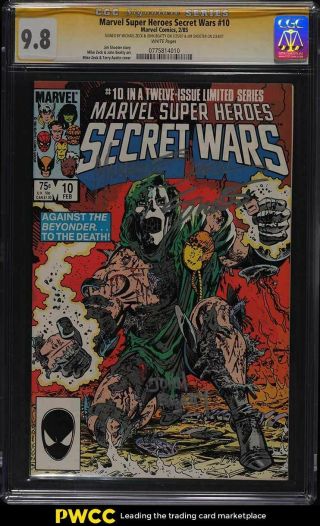 1985 Marvel Comics Marvel Heroes Secret Wars 10 Mike Zeck Ss Auto Cgc 9.  8