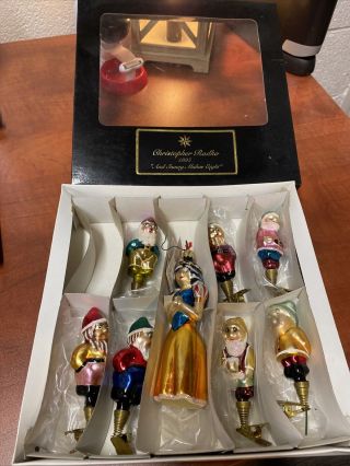 Radko " And Snowy Makes Eight " Disney Snow White & 7 Dwarfs 1995 Ornament Set