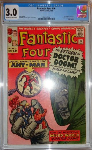 Cgc Fantastic Four 16 Dr Doom Antman 3.  0 Marvel Stan Lee Thing Human Torch Ff 4