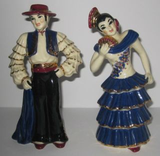 Ceramic Ats Studios Rumba Flamenco Dance Dancer Dancing Figures Figurines Pair