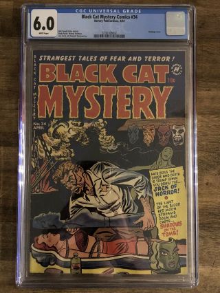 Black Cat Mystery Comics 34 Cgc 6.  0 W/white Pages