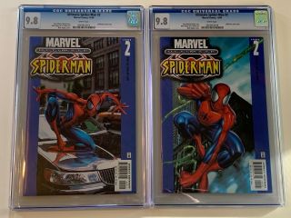 Nm,  / Cgc 9.  8 2x Ultimate Spider - Man 2 Variant Cover A & B 12/2000