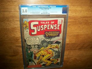 Tales Of Suspense 41 Cgc Graded 3.  0 Third Appearance Of Iron Man