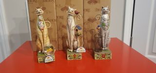 Collectors Jim Shore Enesco Cat Figurines Milly,  Tilly And Jilly Rare