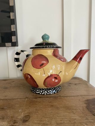 Droll Designs 9” Apple Teapot With Lid
