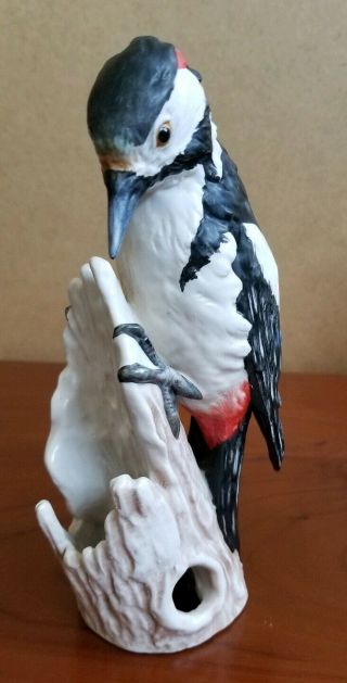 Vintage Goebel Bird Figurine Spoted Woodpecker Cv81 Germany