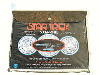 Star Trek Blueprints In Case 1973 Set Of 12 Authentic Starship Enterprise 9x30