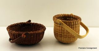 Two Vintage Small Nantucket Baskets