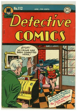 Detective 112 Golden Age Batman Dc Comics 1946 Robin Boy Commandos (j 1899)