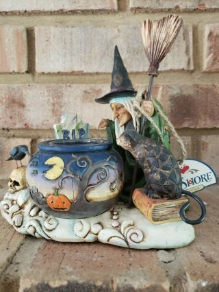 Jim Shore Witch With Caldron Tealight 2006 - Halloween Exclusive Hallmark Offer