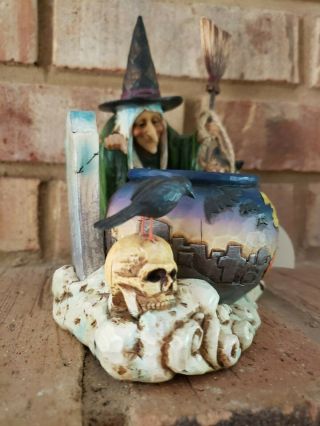 Jim Shore WITCH WITH CALDRON TEALIGHT 2006 - HALLOWEEN Exclusive Hallmark Offer 2