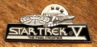 1989 Star Trek V 5 The Final Frontier Lapel Hat Pin Pinback Uss Enterprise