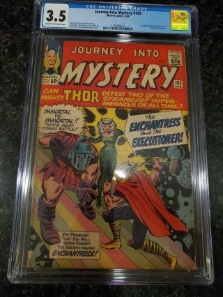 Journey Into Mystery 103,  Cgc Grade 3.  5,  Cream To Off - White Pages,  1964