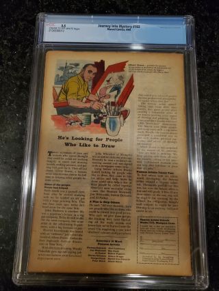 Journey Into Mystery 103,  CGC Grade 3.  5,  Cream to Off - White Pages,  1964 2