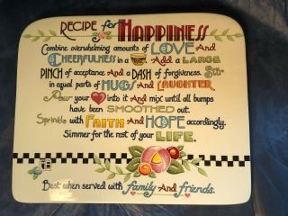 Mary Engelbreit Recipe For Happiness Ceramic Wall Plaque - Vintage