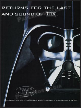 STAR WARS TRILOGY - THX_Original 1995 Trade print AD / promo_Lucasfilm Ltd. 3