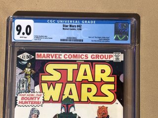 Marvel Comics Star Wars 42 CGC 9.  0 VF/NM White Pages First Appearance Boba Fett 2