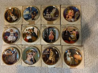 Complete Set Vintage Norman Rockwell Plates 1982 - 1984 Rediscovered Women