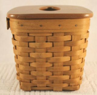 Longaberger Tissue Basket Woodcrafts Lid 2002 Classic Stain