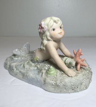 1995 Enesco Coral Kingdom " Danae And Charissa”bisque Porcelain Mermaid Figurines