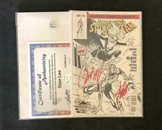 Spider - Man 8 Variant Signed Stan Lee,  Campbell W/coa Black Cat 1