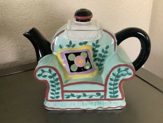 At Home With Mary Engelbreit 2001 Enesco Chair Teapot Scottie Henry