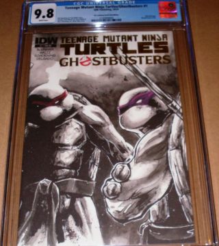 Tmnt Ghostbusters 1 Va Gold Foil Variant Cgc 9.  8 Idw Teenage Mutant Ninja Turtle