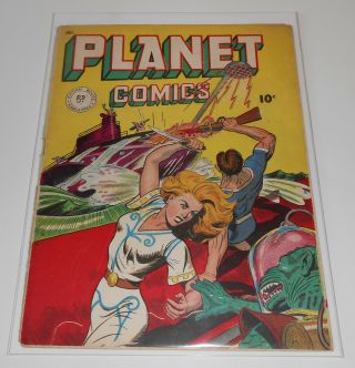 Planet Comics No.  1 Cartoon Art 1950 - Rare Uk British Edition Fiction House