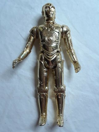 Vintage Kenner Star Wars 1977 C - 3po Droid Gmfgi Gold Jointed Figurine Hong Kong