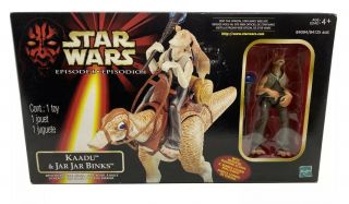 Hasbro Star Wars Episode 1 Jar Jar Binks And Kaadu 1998 In Open Box Sw16