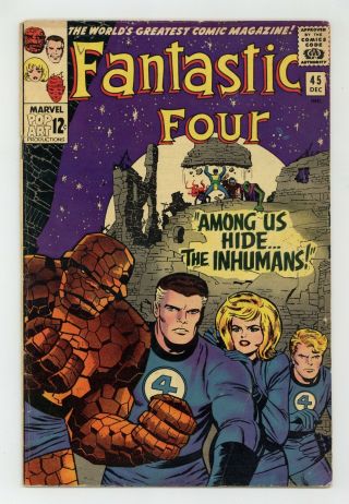 Fantastic Four 45 Vg - 3.  5 1965 1st App.  Inhumans