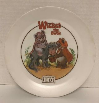 1983 Star Wars Return Of The Jedi Wicket Ewok Plastic Plate Vintage Deka
