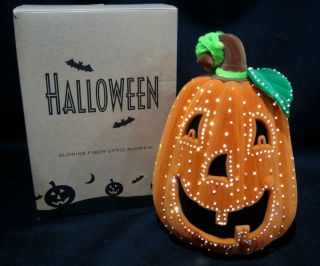 Mib Avon Glowing Fiber Optic Pumpkin Halloween Jack - O - Lantern Color Changing