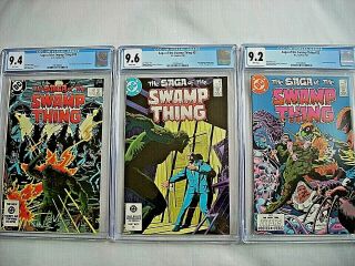 Dc Comics Saga Of Swamp Thing 20 21 22 Cgc 9.  2 - 9.  6 White Pages Alan Moore 1984