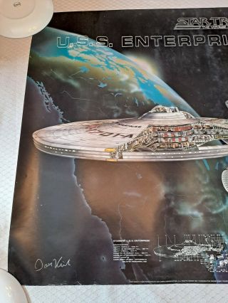 Vintage 1986 Star Trek 4 Enterprise Poster SIGNED David Kimball 2