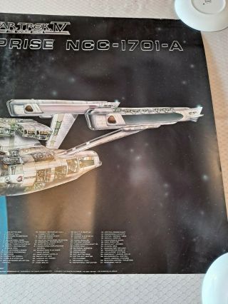 Vintage 1986 Star Trek 4 Enterprise Poster SIGNED David Kimball 3