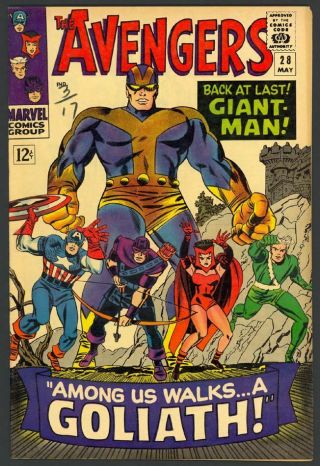 Avengers 28 1st App Of The Collector - Giant - Man Becomes Goliath - 1966 - Vf/nm