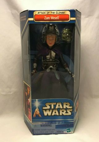 Star Wars 2002 Attack Of The Clones Fully Poseable Zam Wesell Figure Doll