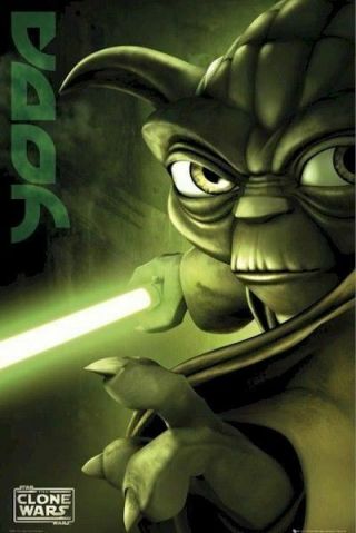 Star Wars The Clone Wars Yoda Portrait 24x36 Cartoon Poster New/rolled