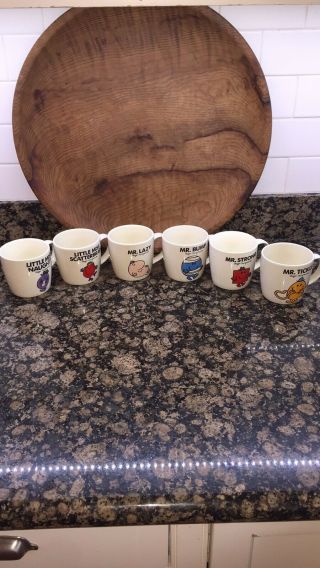 Little Miss,  Little Mr.  Roger Hargreaves Chorion Cup Mugs Set 6