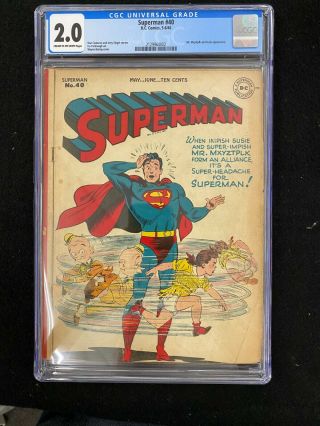 Superman 40 May/june 1946 Cgc 2.  0