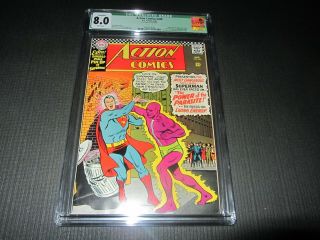 Action Comics 340 Cgc 8.  0 Q,  1st App.  Of Parasite - Dc 1966 - (mc)