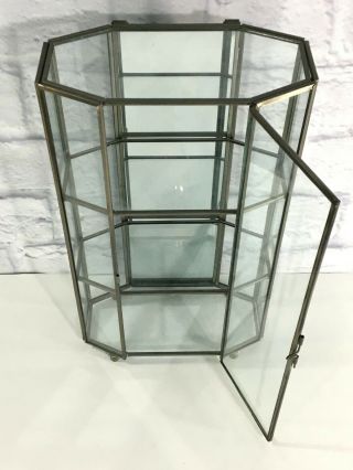 13 " Wall / Tabletop Glass Curio Display Cabinet With Mirror Back